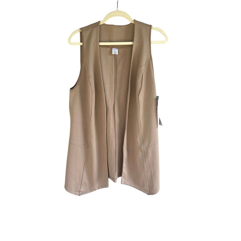 NWT Jockey Vest M Tan Sleeveless Duster Cardigan Western Capsule Academia Quiet